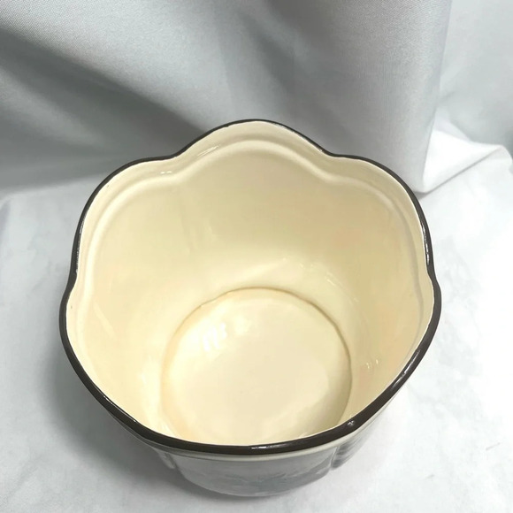 Vee Jackson California Pottery Planter Brown Floral Hand Painted Artist Signed - Picture 3 of 9